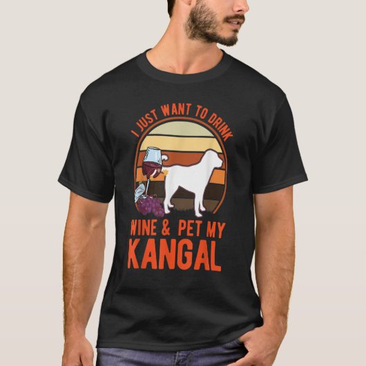 Kangal en wijn t-shirt (Voorkant)