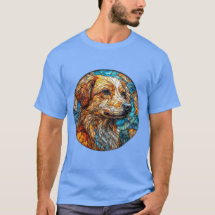 Kangal hond Kleurrijke Glas-in-lood Mozaïek T-shirt