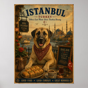 Kangal in Istanbul Vintage Reisposter Poster