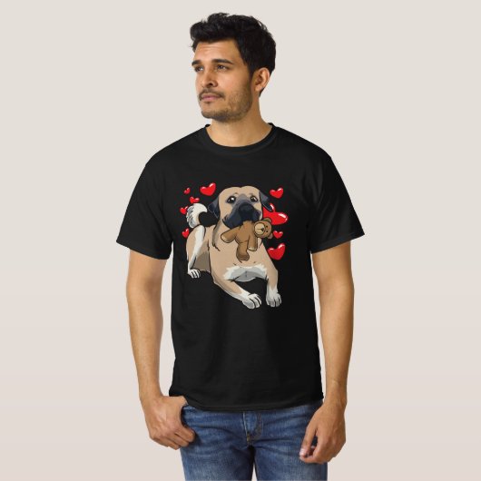 Kangale hond met opgezette dieren en veel harten t-shirt (Voorkant volledig)