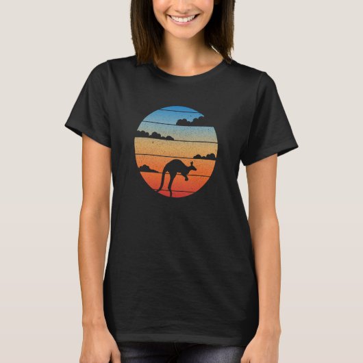 Kangaroes Retro Zonsondergang Aussie Australië Kin T-shirt (Voorkant)