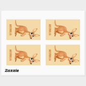 Kangaroo aangepaste tekststickers rechthoekige sticker (Vel)