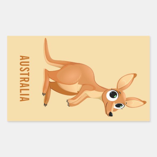 Kangaroo aangepaste tekststickers rechthoekige sticker (Voorkant)