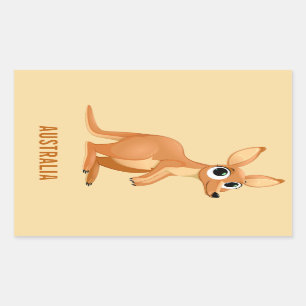 Kangaroo aangepaste tekststickers rechthoekige sticker