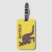 Kangaroo Aboriginal Mosaic Bagagelabel (Voorkant (verticaal))
