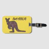 Kangaroo Aboriginal Mosaic Bagagelabel (Voorkant (horizontaal))