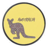 Kangaroo Aboriginal Mosaic Hockey Puck (Voorkant)
