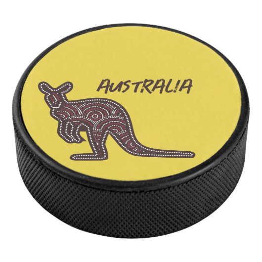 Kangaroo Aboriginal Mosaic Hockey Puck (3/4)