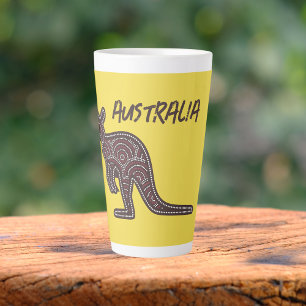 Kangaroo Aboriginal Mosaic Latte Mok