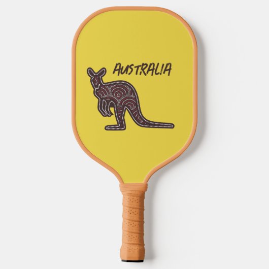 Kangaroo Aboriginal Mosaic Pickleball Paddle (Achterkant)