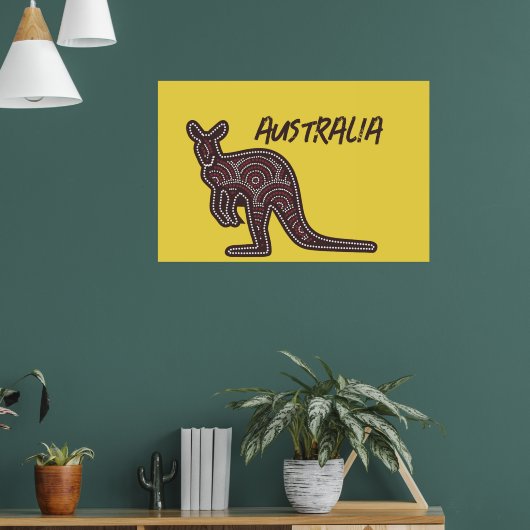 Kangaroo Aboriginal Mosaic Poster (Woonkamer 1)
