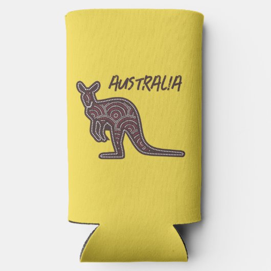 Kangaroo Aboriginal Mosaic Seltzer Blikjeskoeler (Achterkant)