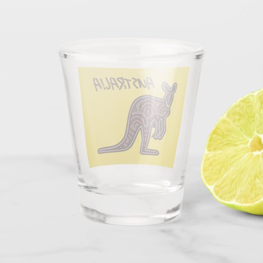 Kangaroo Aboriginal Mosaic Shot Glas (Achterkant)