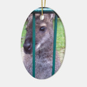 Kangaroo achter tralies keramisch ornament (Links)