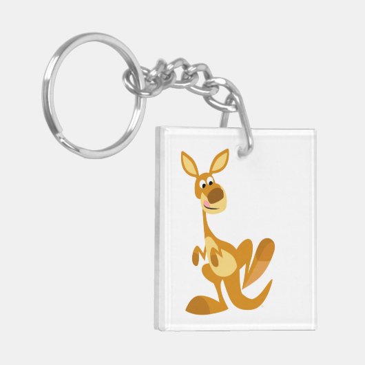 Kangaroo AcrylSleutelhanger, Cartoon voor het duwe Sleutelhanger (Voorkant Links)
