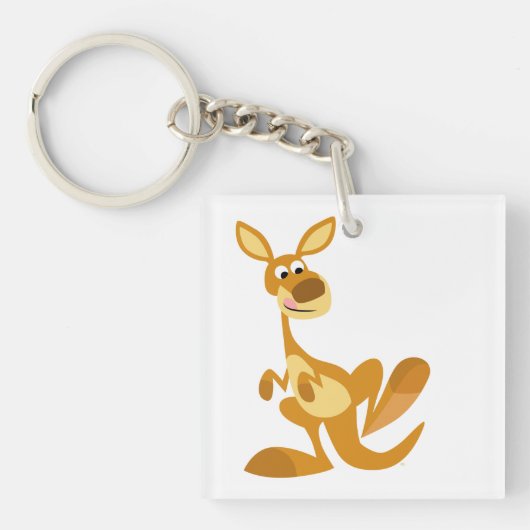 Kangaroo AcrylSleutelhanger, Cartoon voor het duwe Sleutelhanger (Voorkant)