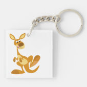 Kangaroo AcrylSleutelhanger, Cartoon voor het duwe Sleutelhanger (Achterkant)
