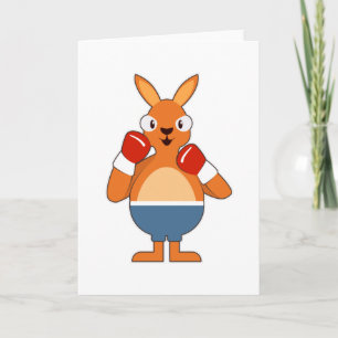 Kangaroo als Boxer met Boxing-handschoenen Kaart
