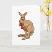 Kangaroo als Boxer met Boxing-handschoenen Kaart (Gele Bloem)