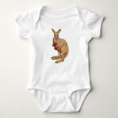 Kangaroo als Boxer met Boxing-handschoenen Romper (Voorkant)