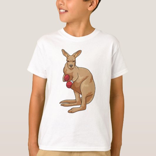 Kangaroo als Boxer met Boxing-handschoenen T-shirt (Voorkant)