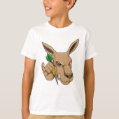 Kangaroo als Dart-speler met Dart T-shirt (Voorkant)