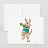 Kangaroo als handbalspeler met handbal briefkaart (Voorkant / Achterkant)