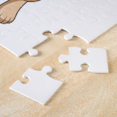 Kangaroo als handbalspeler met handbal legpuzzel (Zijkant)