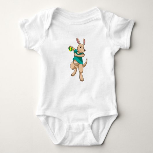 Kangaroo als handbalspeler met handbal romper (Voorkant)