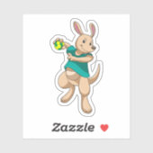 Kangaroo als handbalspeler met handbal sticker (Vel)