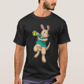Kangaroo als handbalspeler met handbal t-shirt (Voorkant)
