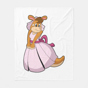 Kangaroo as Bride with Wedding dress Fleece Deken