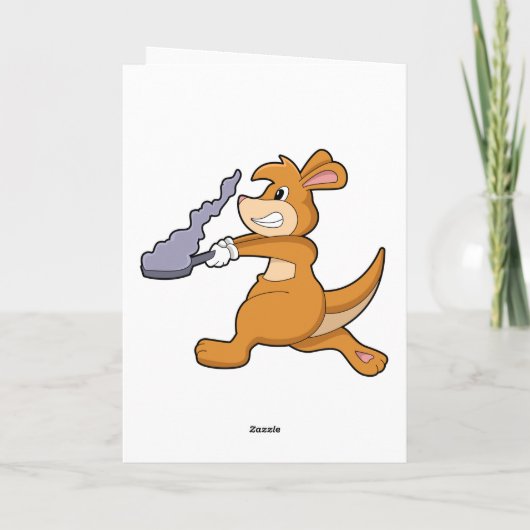 Kangaroo as Cook with Pan Kaart (Achterkant)