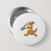 Kangaroo as Cook with Pan Ronde Button 7,6 Cm (Voorkant /achterkant)