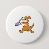 Kangaroo as Cook with Pan Ronde Button 7,6 Cm (Voorkant)
