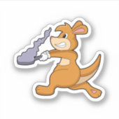 Kangaroo as Cook with Pan Sticker (Voorkant)