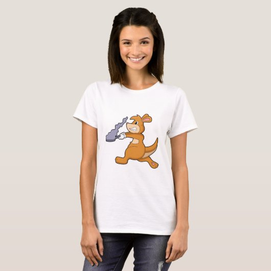 Kangaroo as Cook with Pan T-shirt (Voorkant volledig)
