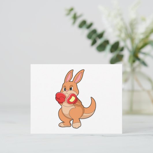 Kangaroo at Boxing with Boxing gloves Briefkaart (Staand voorkant)