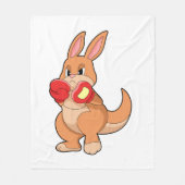 Kangaroo at Boxing with Boxing gloves Fleece Deken (Voorkant)