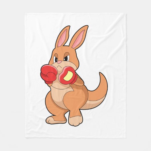 Kangaroo at Boxing with Boxing gloves Fleece Deken (Voorkant)