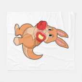 Kangaroo at Boxing with Boxing gloves Fleece Deken (Voorkant (Horizontaal))