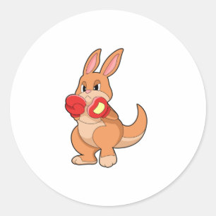 Kangaroo at Boxing with Boxing gloves Ronde Sticker