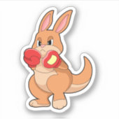 Kangaroo at Boxing with Boxing gloves Sticker (Voorkant)