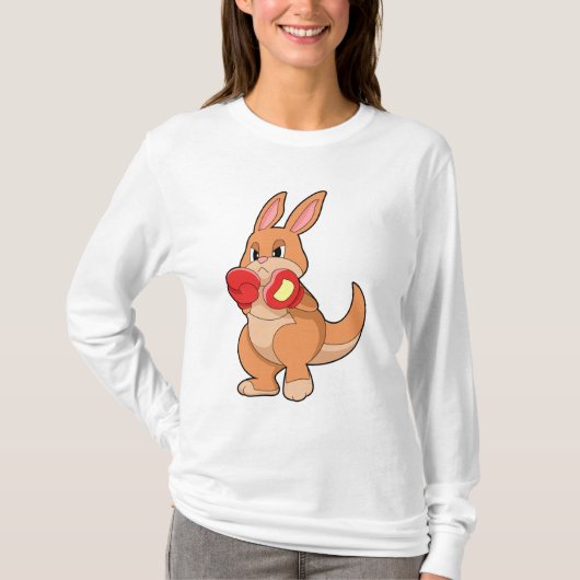 Kangaroo at Boxing with Boxing gloves T-shirt (Voorkant)