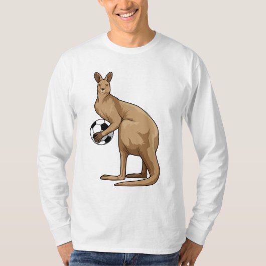 Kangaroo at Soccer Sports T-shirt (Voorkant)