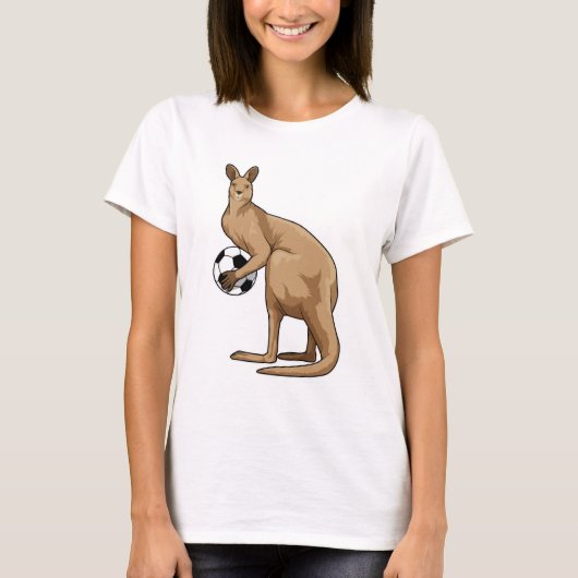 Kangaroo at Soccer Sports T-shirt (Voorkant)