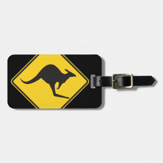 Kangaroo Attentie Sign Bagagelabel