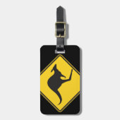 Kangaroo Attentie Sign Bagagelabel (Voorkant verticaal)