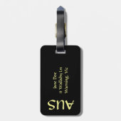 Kangaroo Attentie Sign Bagagelabel (Achterkant verticaal)