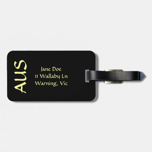 Kangaroo Attentie Sign Bagagelabel (Achterkant horizontaal)